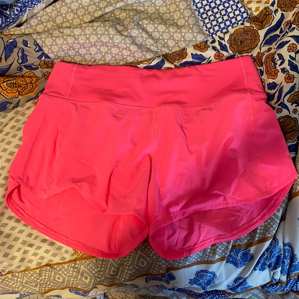 Hot pink Lululemon speed up short